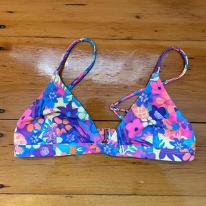 Kulani Kinis Basic Bralette Bikini Top - Rainbow Jungle